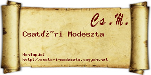 Csatári Modeszta névjegykártya